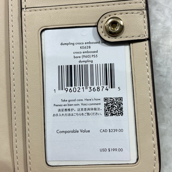 NWOT Kate Spade Bi-Fold Croco Leather Wallet - Picture 4 of 4